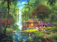 湖池の滝絵画