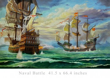 海戦 42x66 インチ USD269 Oil Paintings