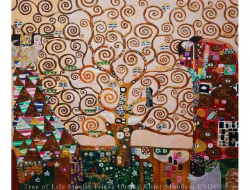 オイルアート Painting - 生命の木 ストックレット フリーズ グスタフ クリムト 20x24 インチ USD68