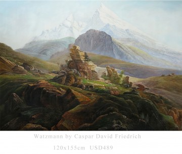 オイルアート Painting - Watzmann Caspar David Friedrich 47x61インチ USD229